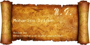 Moharics Izidor névjegykártya